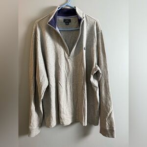 Brooks Brothers Big & Tall Cotton Sueded Jersey Half-Zip Mens Sz XL 24" PTP